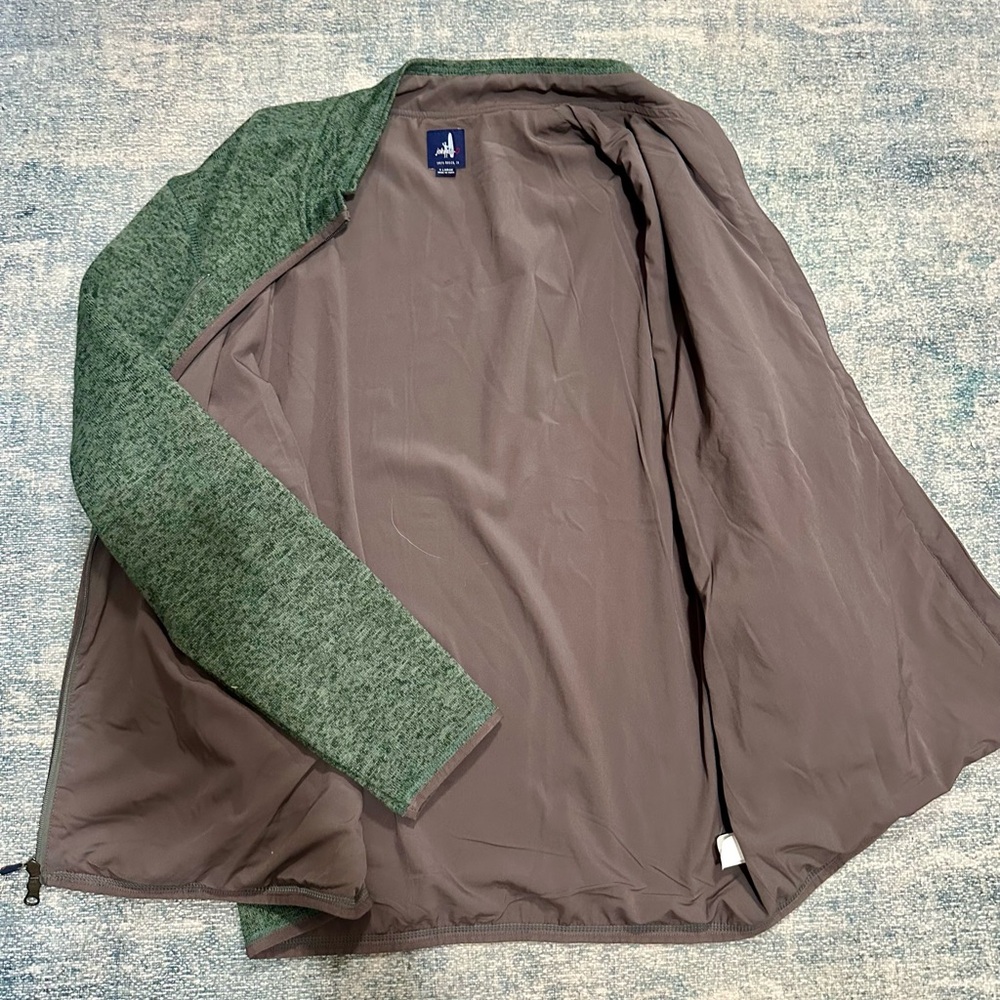 johnnie-O Green Knit golf Jacket with Gray Lining